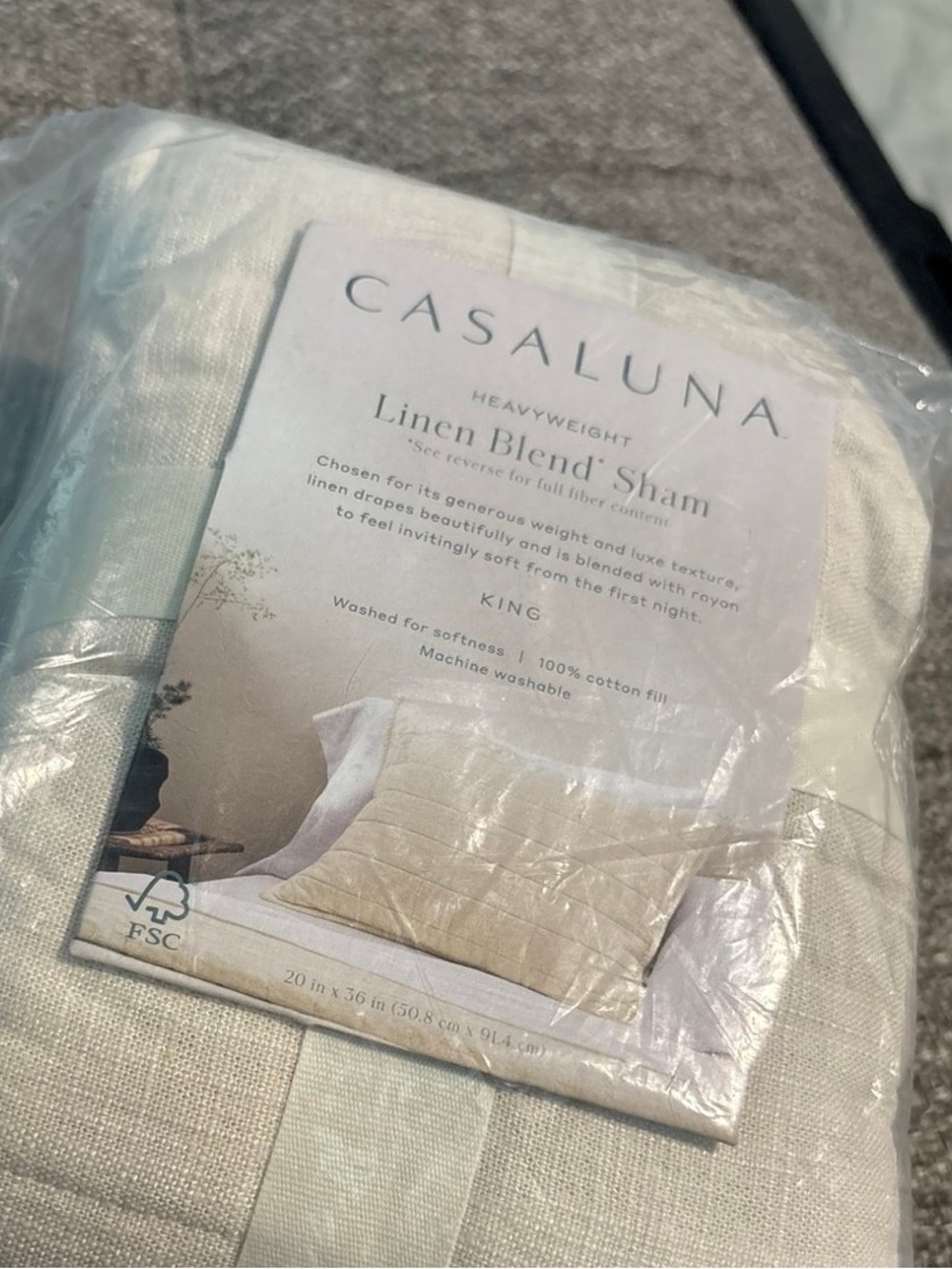 Casaluna Linen Blend Sham in Cream